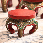 异丽泰国实木凳子东南亚家具家用泰式 洗脚矮凳木头小板凳网红圆凳