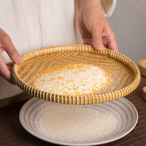 异丽手工竹编制品篮子簸箕家用