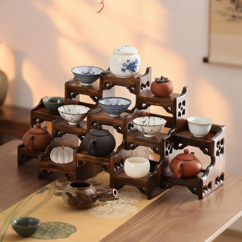 实木茶壶展示架紫砂壶摆放架子