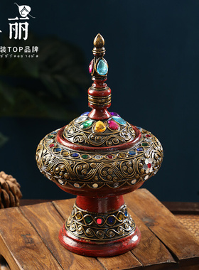 速发泰厅金箔收纳盒南居客式茶几电视柜玄关装饰摆件东家亚工