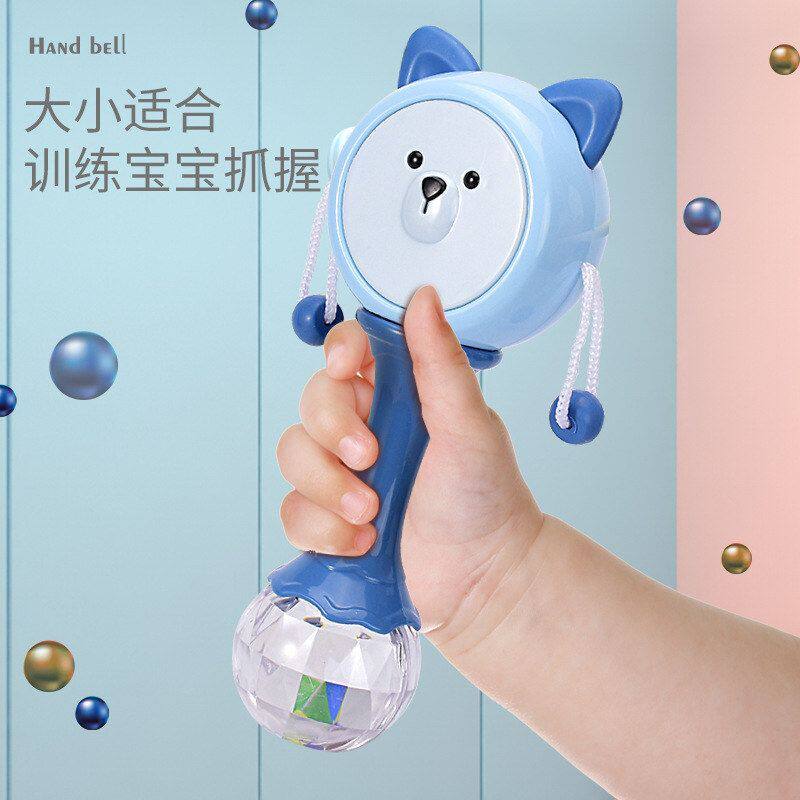 婴儿拨浪鼓可啃咬3-6三个月新生儿宝宝手摇鼓可水煮摇铃玩具0-1岁