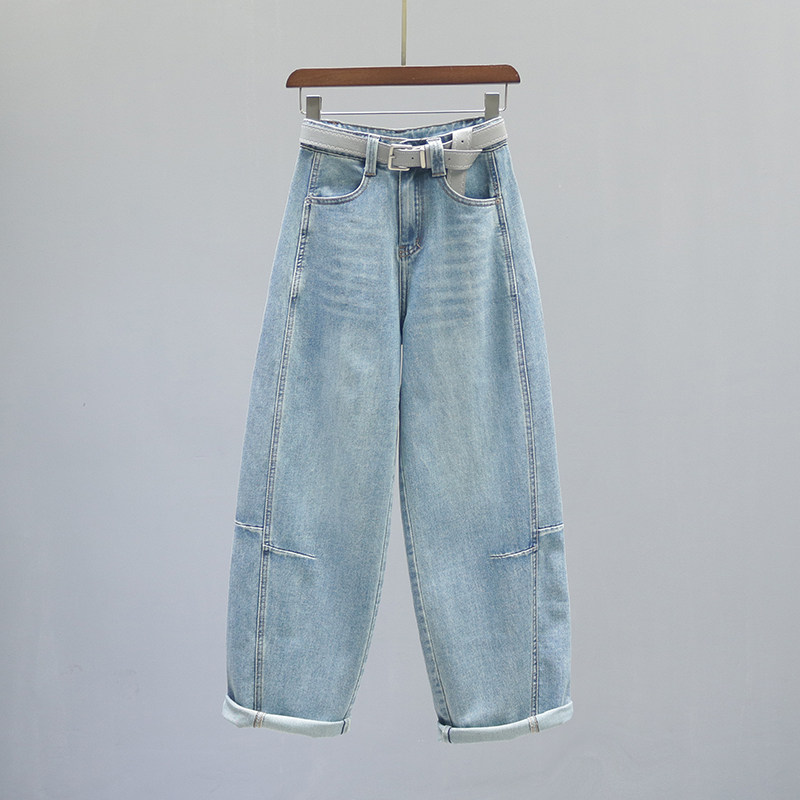 2026春季新款高腰弯刀牛仔裤女欧货复古宽松休闲老爹阔腿香蕉裤子,女装/女士精品,牛仔裤,淘宝优惠券,粉丝福利购,淘宝优惠卷