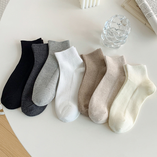 袜子女秋季 棉袜 纯棉双针短袜吸汗防臭日系复古百搭短筒袜女生四季