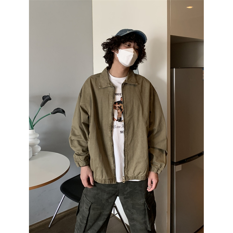 UPDAYWANG翻领纯色夹克百搭