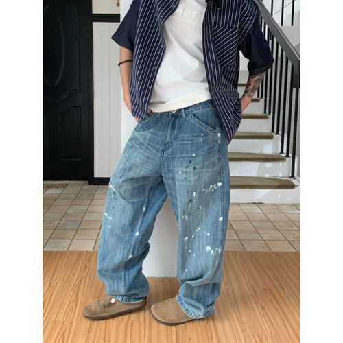UPDAYWANG复古美式男牛仔裤百搭