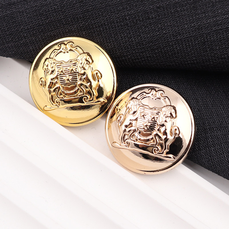 高档男女士大衣风衣外套西装服饰金属袖口狮子头金色银色纽扣扣子
