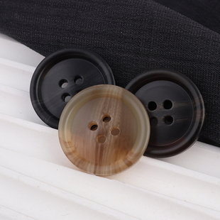 高档大衣纽扣扣子风衣扣羊绒西装外套裤子棕色咖啡四眼树脂大钮扣