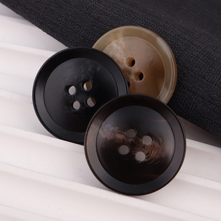 圆形高档大衣纽扣风衣扣西装外套裤子棕色咖啡四眼钮扣树脂大扣子