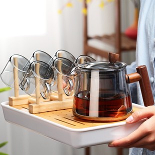 煮茶壶耐热玻璃茶壶单壶家用办公室茶水分离煮茶器电陶炉煮泡 德式