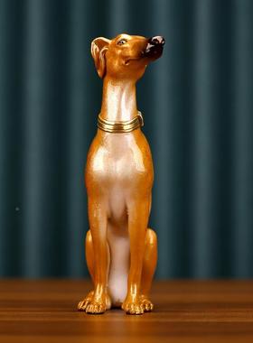 彩灵缇犬生C1116灵肖狗办家铜居公室玄关乔迁生开业日礼品工艺品