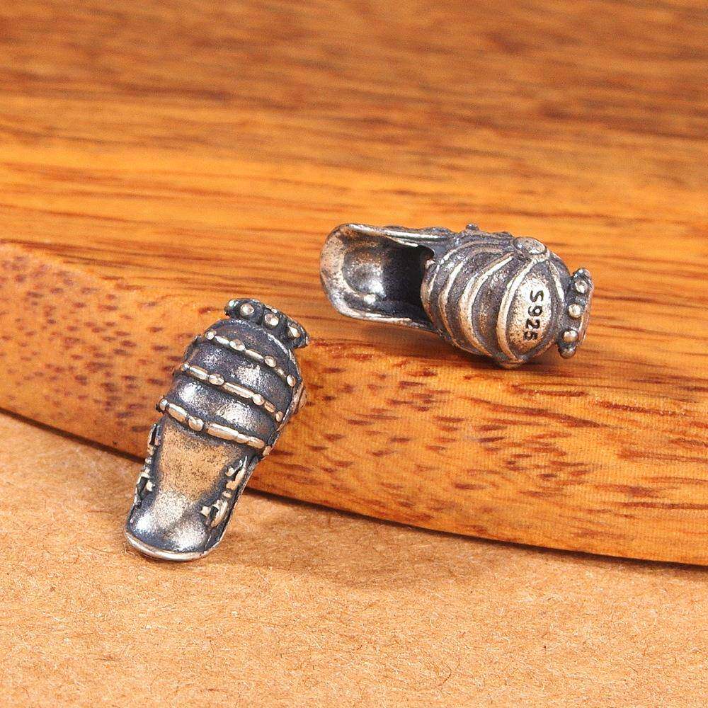 925纯银海螺弟子珠藏式文玩手串编绳收尾珠银饰品小配件挂件