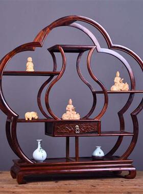 红酸枝梅花博古架*多宝格*玉石*茶壶*紫砂壶底座 红木陈列展示架