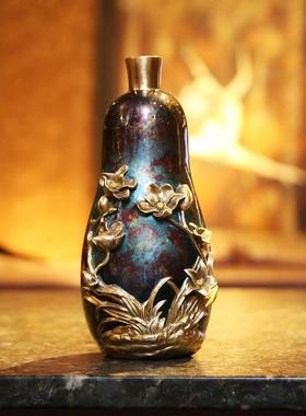实彩铜小兰花瓶客饰厅B-B1043玄关家瓶居装品用摆设干花花插摆件