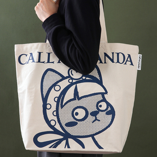 CALL ME PANDA 比特lily帆布包 单肩包 大容量 学生包通勤包 大号