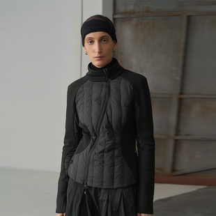 黑科技保暖羽绒黑色系 半圆原创女装2025冬季轻薄款短款羽绒服女