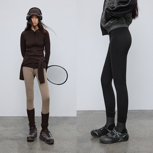 半圆原创女装[运动]2025冬季高腰超柔保暖速干打底裤子女连裤袜