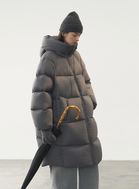 定制保暖尼龙 半圆女装[运动]2025冬季加厚过膝长款羽绒服女