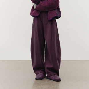 宽松休闲成衣水洗九分弯刀裤 半圆女装 冬季 复古 女 原创设计2025