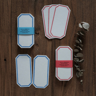 分装 | 日本 仓敷意匠 新款红蓝八角复古便签小卡 手帐拼贴