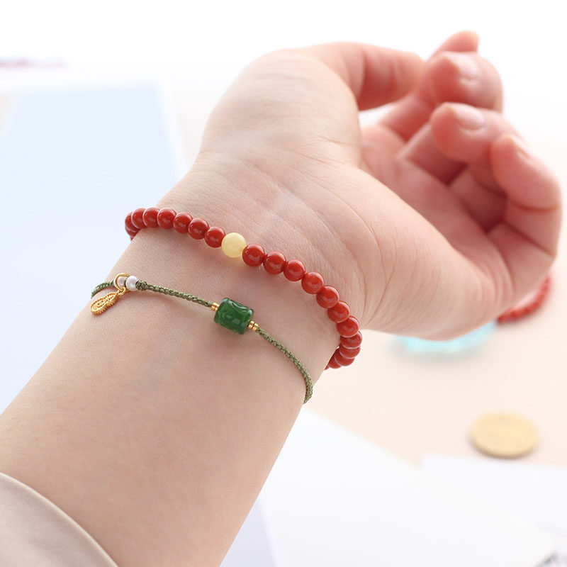 여자 풀 컬러와 전체 육체 감 붉은 사천 WASI 소재 팔찌를위한 원래 광석  천연 남쪽 붉은 마노 팔찌