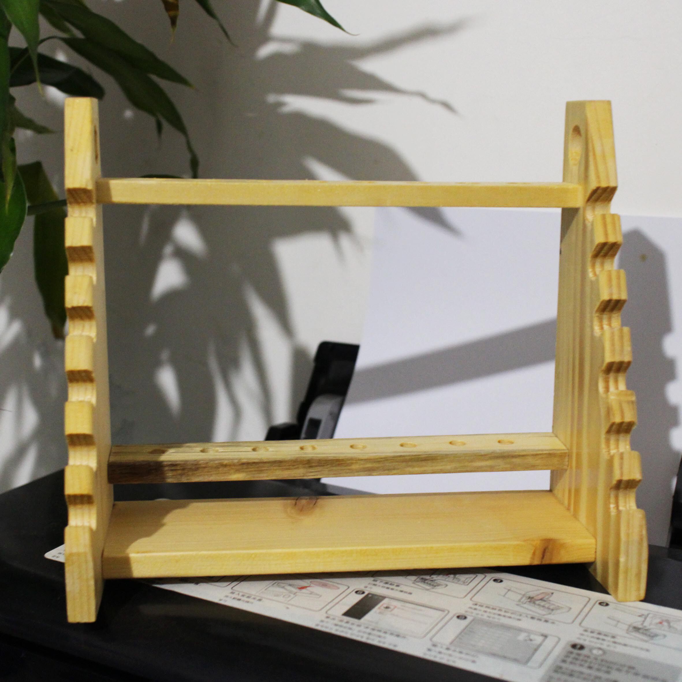 木制梯形管架 刻度吸管架子 木质吸管架木质移液管架滴管架试管架