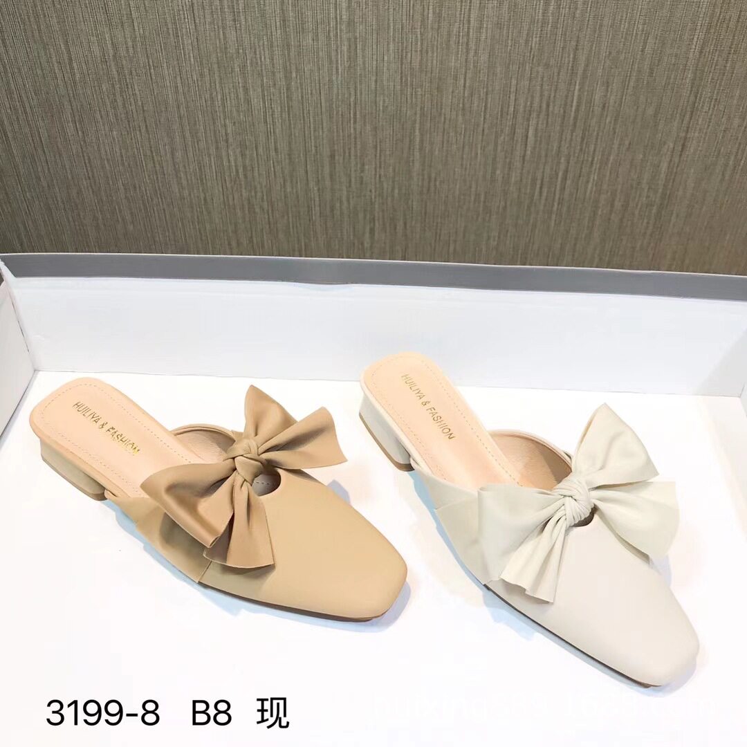 包头半拖鞋2021年夏季新款时尚尖头粗跟单鞋女外穿网红少女心凉鞋