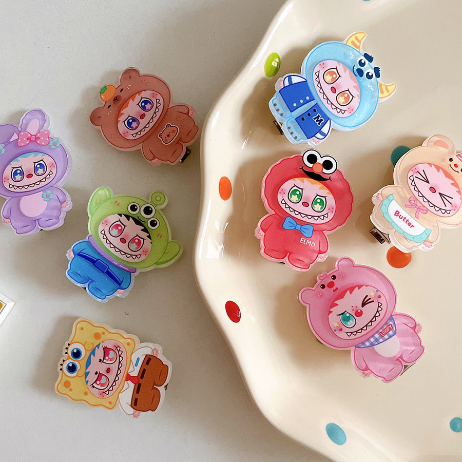 labubu变装发夹亚克力可爱卡通