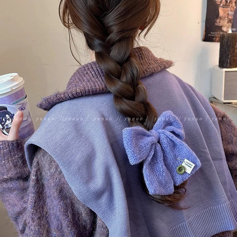 韩国新款大蝴蝶结针织甜美百搭发圈头绳女马尾丸子头皮筋发绳头饰,饰品/流行首饰/时尚饰品新,发饰,淘宝优惠券,粉丝福利购,淘宝优惠卷