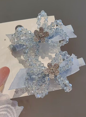 高级感甜美百搭蓝系小清新发夹女