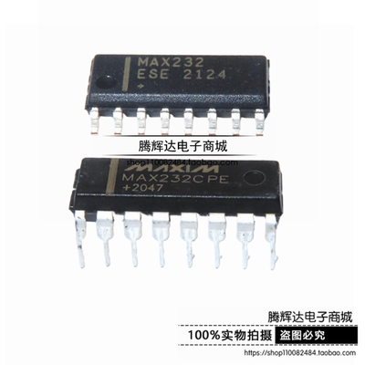 MAX232CPE EPE MAX232 直插DIP-16/贴片SOP线路驱动器/接收器芯片