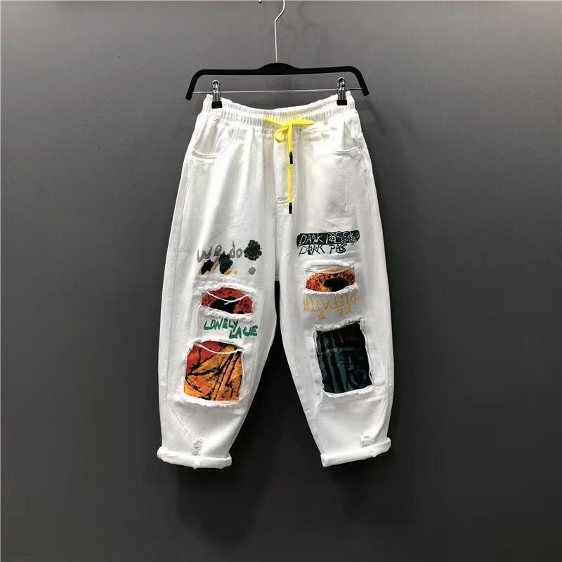 哈伦裤九分裤常规牛仔布2023春夏