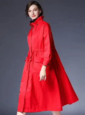 拉链风衣大码休闲百搭外套显瘦