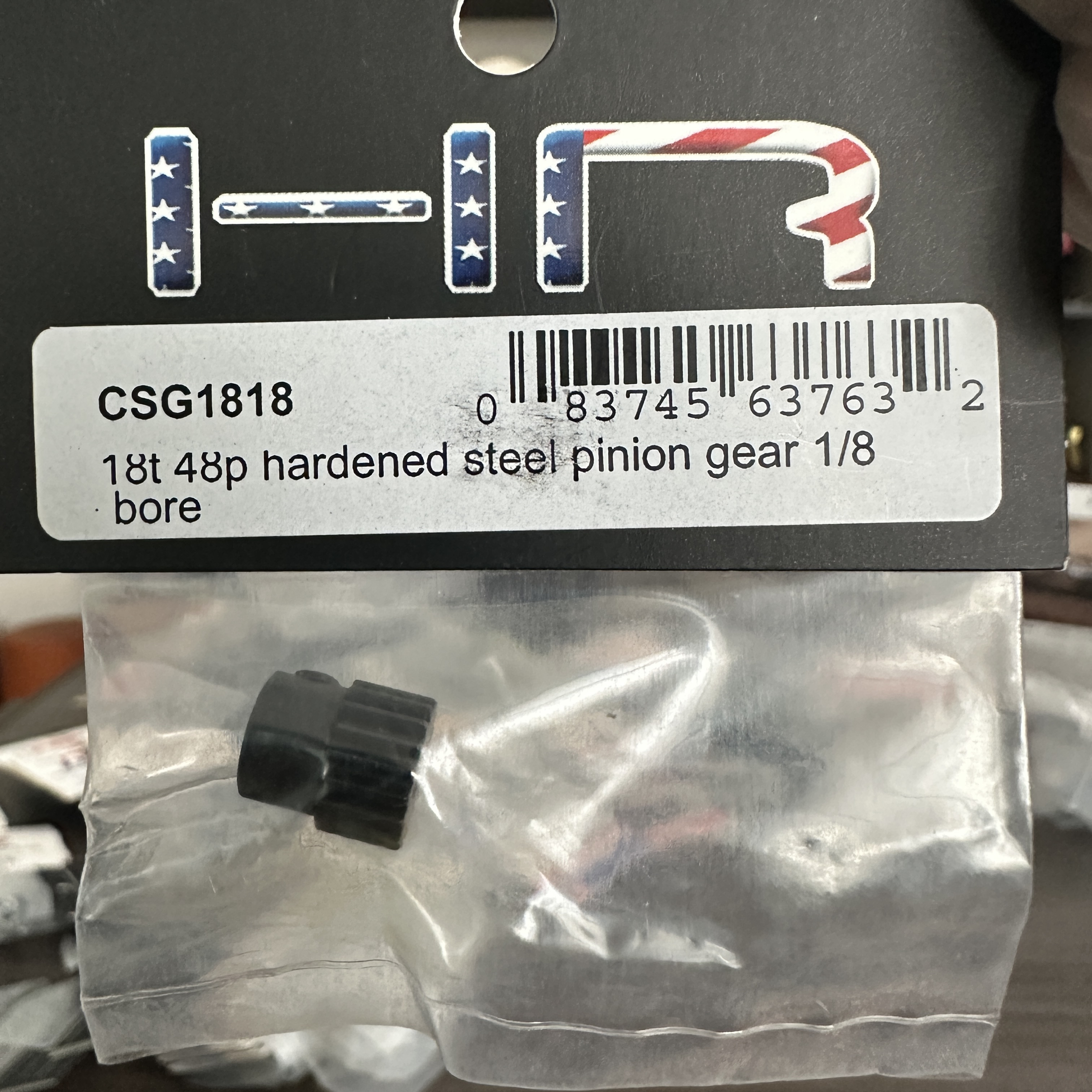 HR 钢制电机齿 马达齿48P 18T 3.175mm 内孔(加硬处理)#CSG1818