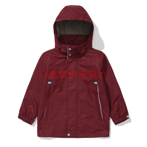 伊顿同款冬季校服冲锋衣外套枣红色3M棉服20X001彩色织带帽子加绒