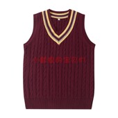 伊顿同款 儿童针织校服学生毛衣背心英伦学院风女大童马甲毛线 新款