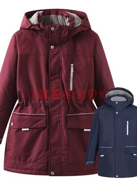 冲锋衣棉袄中大童校服中长款