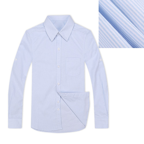 纯棉牛津纺长袖衬衫条纹英伦春秋