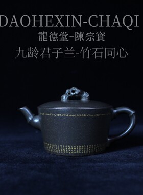 道合心龙德堂陈宗宝九零君子兰底槽青竹石同心紫砂壶范泽峰监制