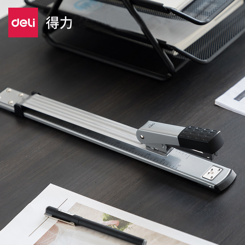 得力0334长臂中缝加长型书本中缝订书机骑马装订器25张a3纸装订机通用