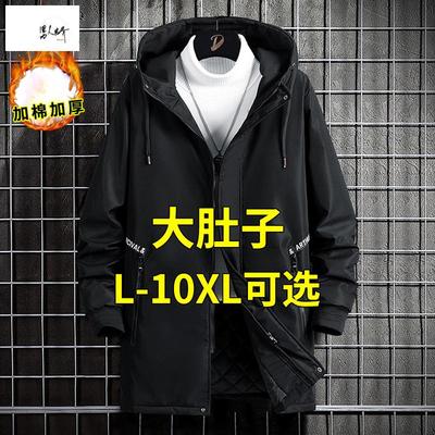 特大码中长款棉服男冬季大衣加厚羽绒棉衣外套胖子男装风衣夹克潮