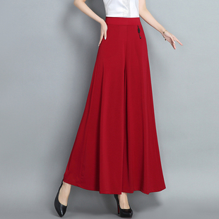 夏季新款女士休闲裤高腰阔腿裤裙裤薄款显瘦甩腿裤宽松时尚大脚裤