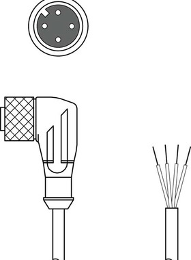LEZUE劳易测连接电缆K-D M12W-4P-5m-PVC替代KD U-M12-4W-V1-050