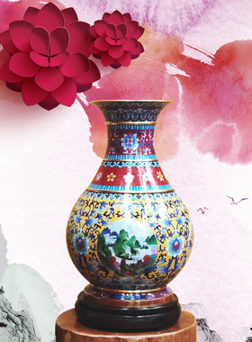 景泰蓝花瓶燕京八景赏瓶