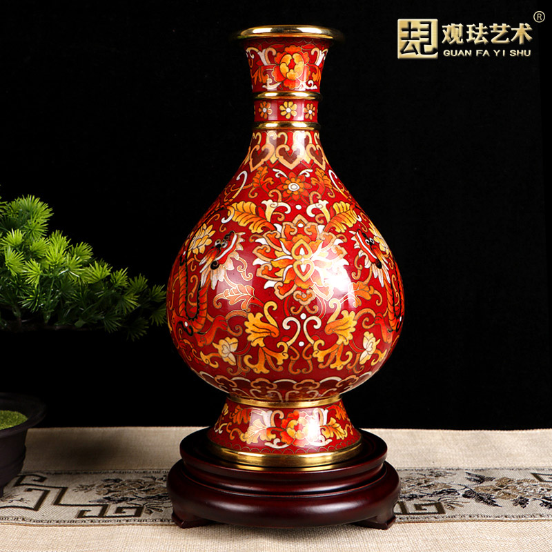 收藏礼品蟠龙献瑞瓶李荣魁作品