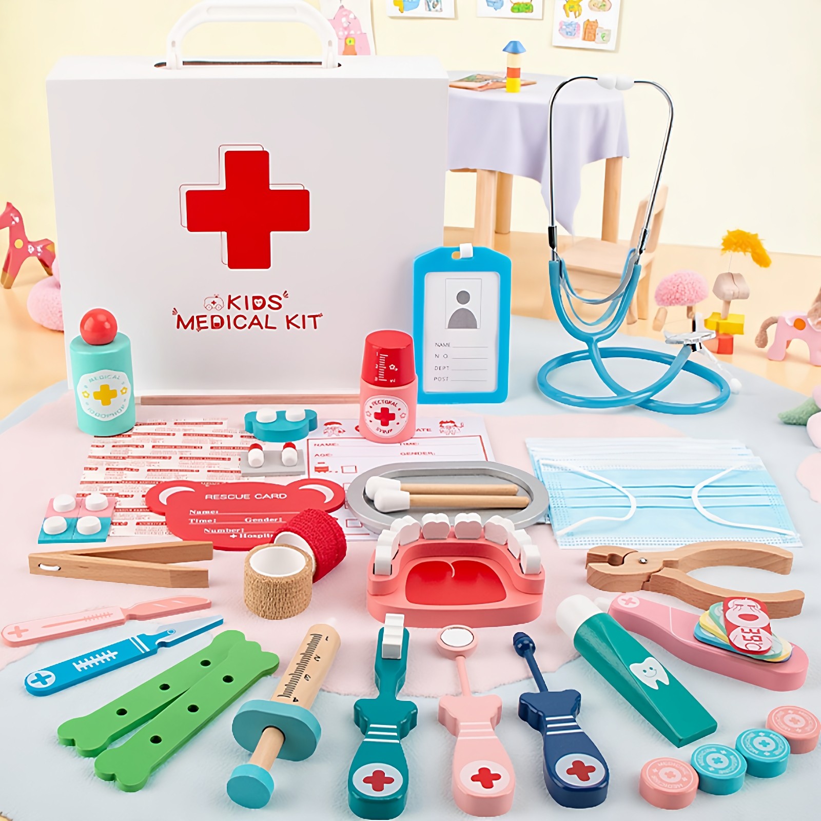 医生扮演玩具套装幼儿园小班娃娃家区域材料儿童过家家仿真医疗箱