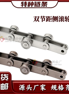 双侧滚轮输送链条C2040-SR C2050SR C2060H-SR C2080H-SR千鸟型链