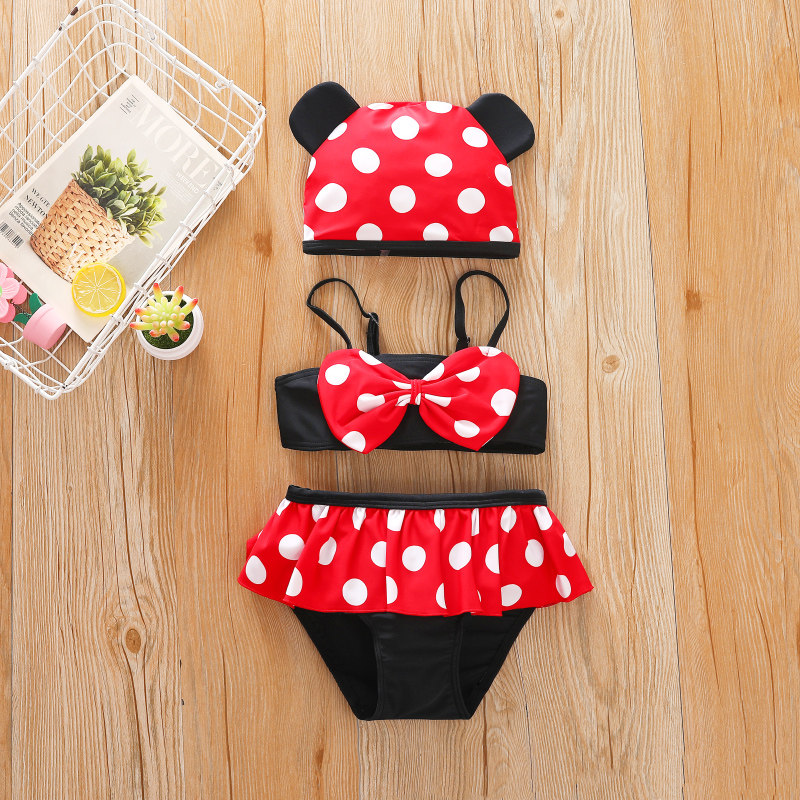 儿童游泳衣女童小孩分体比基尼洋气可爱米妮婴儿幼儿速干温泉泳装