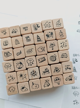 有间手帐《猫咪旅行天气》实木手帐打卡印章图章记录生活日记bmy