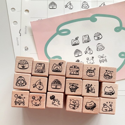 有间手账实木不摸鱼印章新品