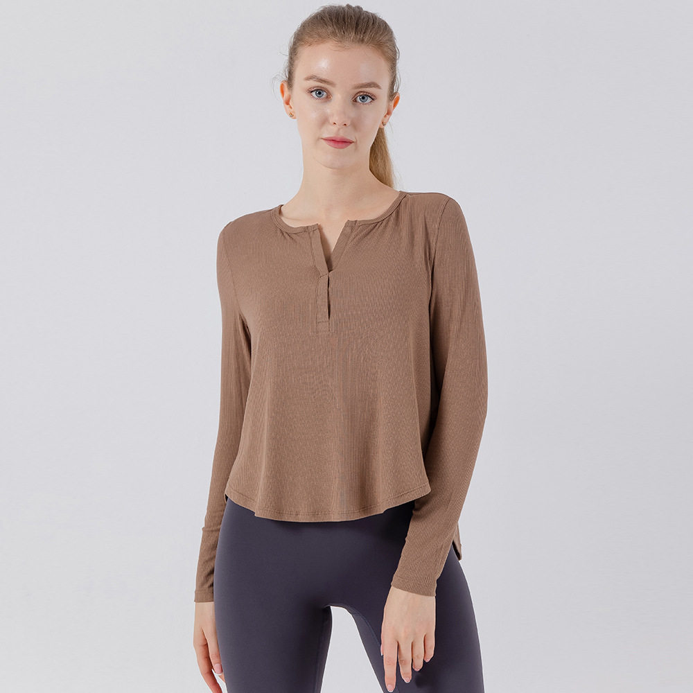 新款运动健身服上衣女 宽松健身瑜伽服2023长袖t恤速干衣罩衫秋冬